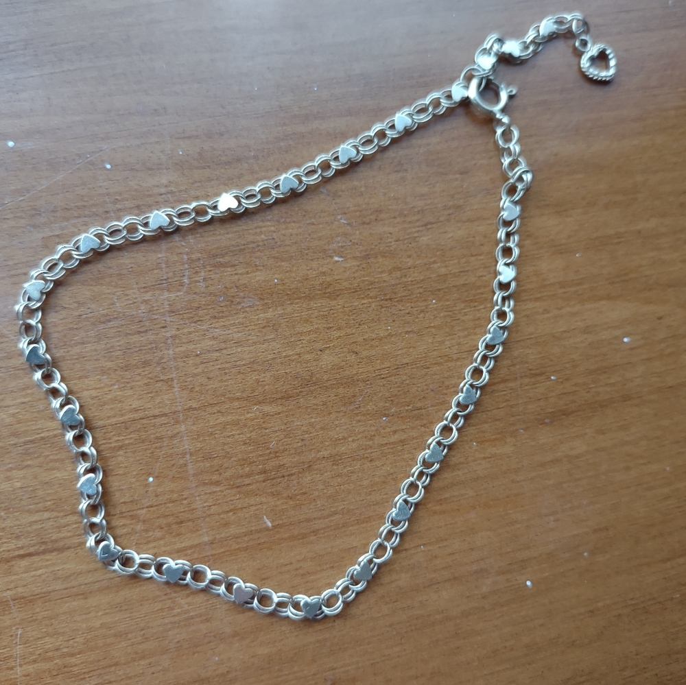 Gold hearts anklet